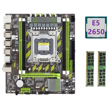 X79 Pamatplates+E5 2650 CPU+2X8GB DDR3 1600 REG ECC RAM Atmiņas komplektu, LGA 2011 M. 2 NVME Mātesplati