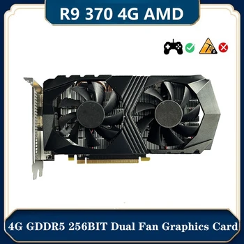 R9 370 Grafikas Karte 4G AMD Desktop Datoru Spēles Grafikas Karte 4G GDDR5 256BIT 860/1200MHZ PCI-E3.0 HD+DVI+DP Duals Ventilators