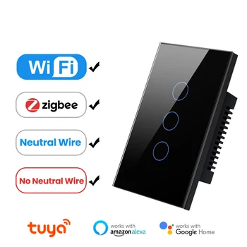 Tuya WiFi Smart gaismas MUMS Slēdzis Touch Switch Smart Home dzīvē Pieteikumu Kontroli Nodrošina Balss Audio Alexa GoogleHomepage
