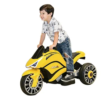 Darbojās motocikls bērniem Drošības Sarkans Balts Dzeltens 3 riteņiem uzlādējams automašīnām bērniem braukt ar auto, elektrisko motociklu