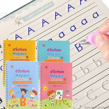 Franču Copybook Montessori Burvju Grāmatu, Kaligrāfija Nogrima Bērnu Grāmatiņa Atkārtoti Kaligrāfijas Rokraksta Rakstīšanu, Rotaļlietas, Dāvanas,