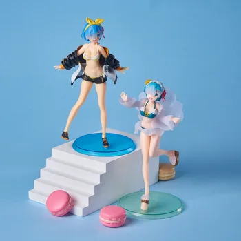 Anime Attēls Re Nulles Dzīvē Dažādos Pasaules Rem Kawaii Cosplay Peldkostīmu Modeli Rotaļlietas PVC Statuetes Lelle Darbvirsmas Apdare Dāvanu