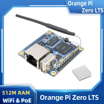 Apelsīnu Pi Nulles LTS 512MB RAM H3 Quad-Core ar WiFi Antenas PoE OTG SPi Falsh Izvēles Heatsink Barošanas OPI Nulles LTS