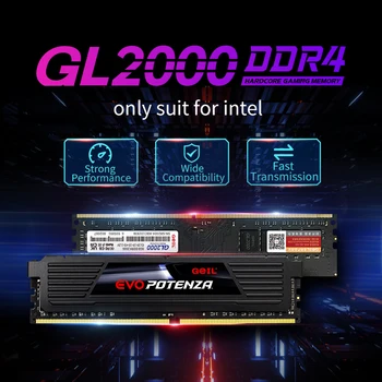GeIL Atmiņas Ram Darbvirsmas GL2000 DDR4 2666MHZ 3200MHZ 3600MHZ Memoria Ar Dzesēšanas Heatsink CL18 8GB 16GB 1.35 V PC Tikai Intel