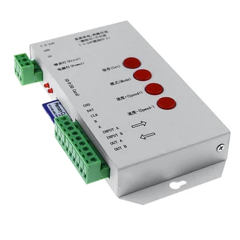 Karstā RGB LED Kontrolieris T1000S SD Kartes 2048Pixels Kontrolieris WS2801 WS2811 WS2812B SK6812 LPD6803 DC5-24V