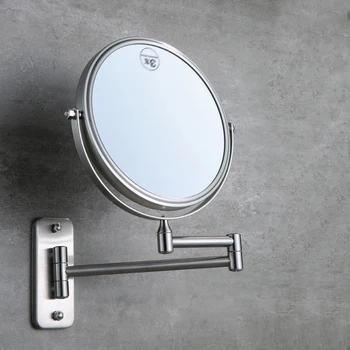 8 Collu Misiņa Vannas istabas spogulī 3X 1X Palielinājuma, Kosmētikas spogulis Augstas izšķirtspējas abpusējas Grozāms Salokāmi spoguļi,Matēta