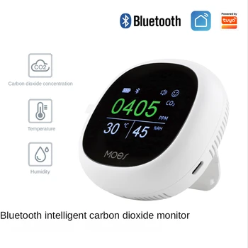 Tuya Bluetooth smart home co2 sensors gaisa kvalitātes lodziņā uzraudzītu temperatūru un mitrumu, 3 in 1 detektors