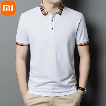 Jaunu Xiaomi YOUPIN Mercerized vienkrāsainu Kokvilnas Polo Krekls Vīriešiem 2023 Elpojošs Ādai draudzīgu Ērti Īsām piedurknēm T-krekls