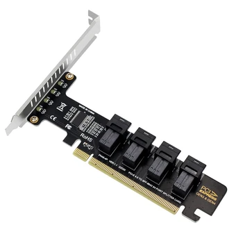 PPYY-NGFF PCI-E 16X 4 Ostas U. 2 NVME Sadalīt Paplašināšanas Karti SFF-8639/8643 NVME PCIE SSD Adapteris Mainboard SSD
