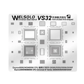 Mehāniķis VS32 BGA Reballing Trafaretu Samsung S7 S7Edge G9300/G9350/G9308/G930F Exynos 8890/MSM8996 CPU, RAM, ir WIFI Strāvas IC Chip