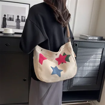 Sievietēm Lady Meitene Zvaigžņu Pleca Soma Messenger Bag Crossbody Modes Audekls Bookbag Iepirkšanās